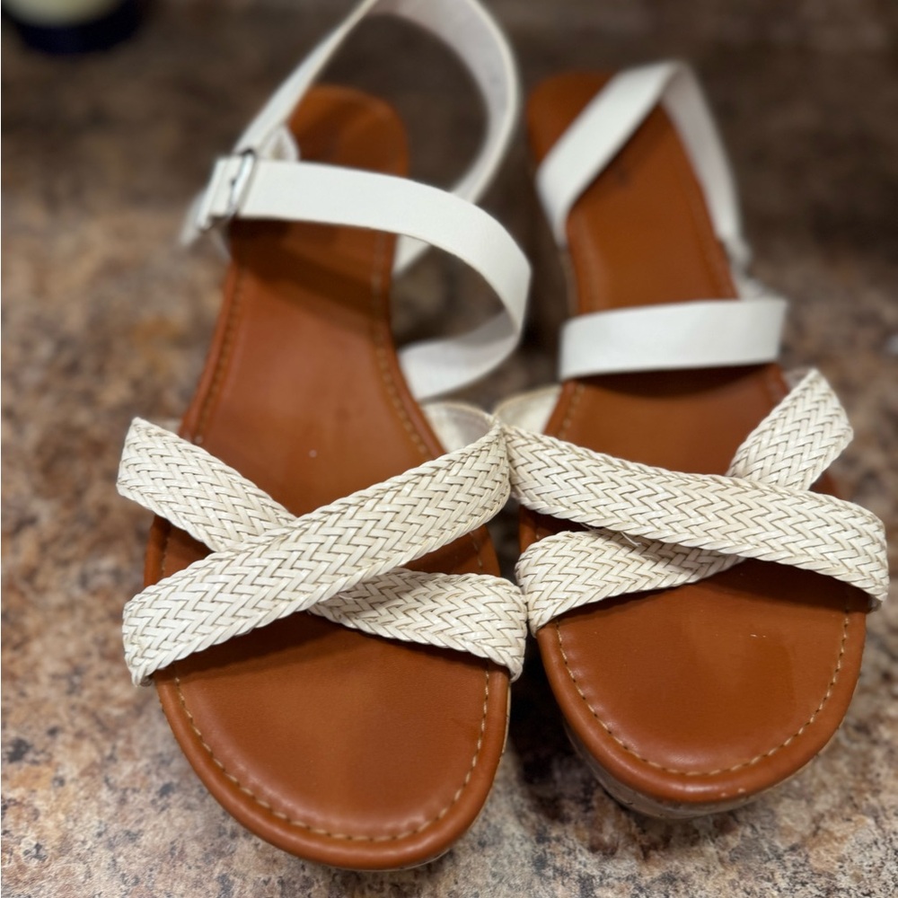 White Braided Platform Sandals